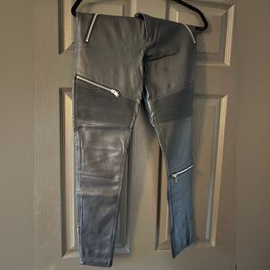 Black Motorbike Leather Pants